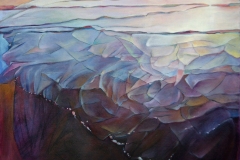 Alice Lemon, Fractured BlueWave, 2022. Oil and oil pencil on canvas, 20" x 28". $800 Alice Lemon, Fractured BlueWave, 2022. Oil and oil pencil on canvas, 20" x 28". $800