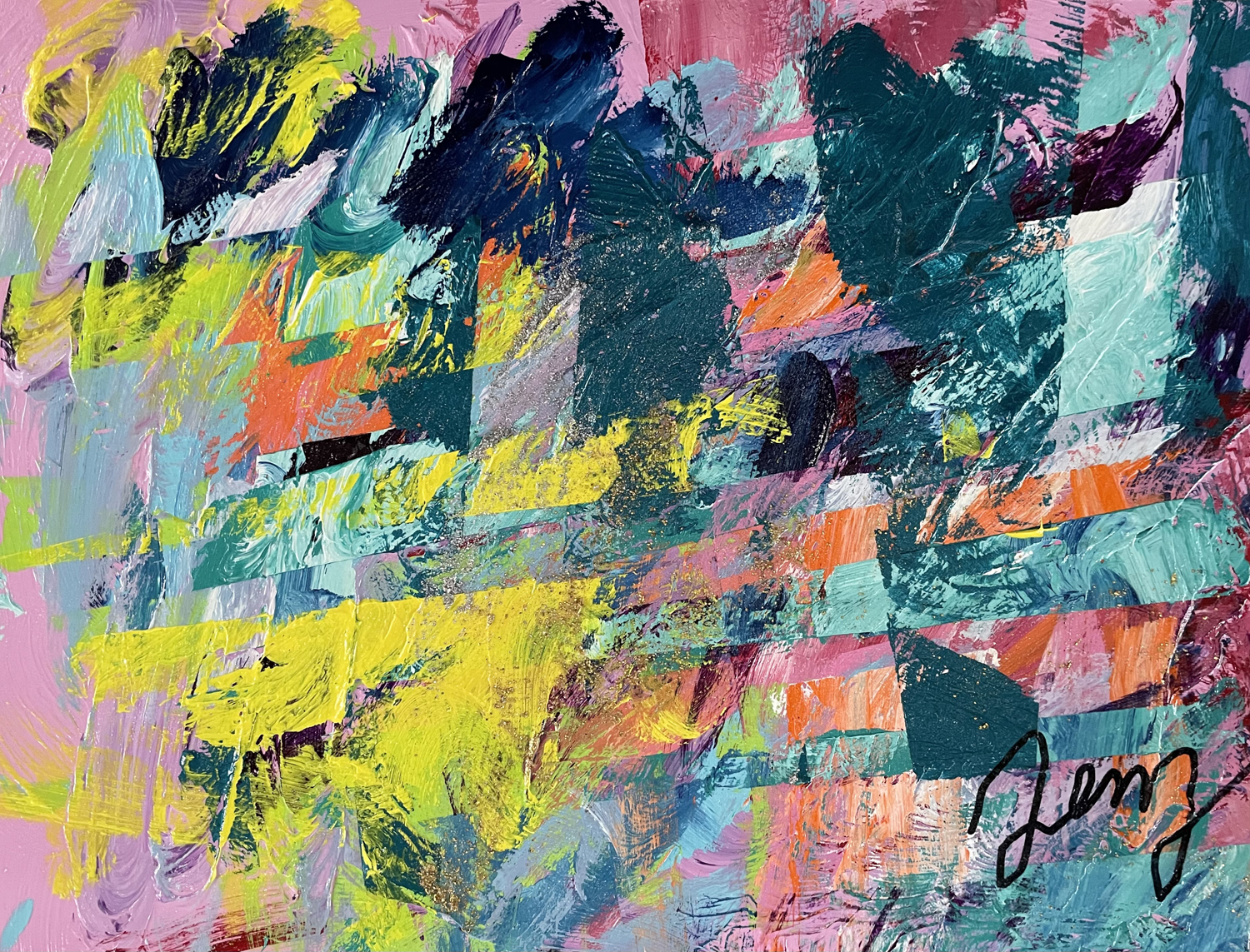 Jeremy Sicile-Kira, The Beautiful Colors of The New Year 2021 and the Great Shift it Brings. Acrylic on wood panel, 18" x 24".