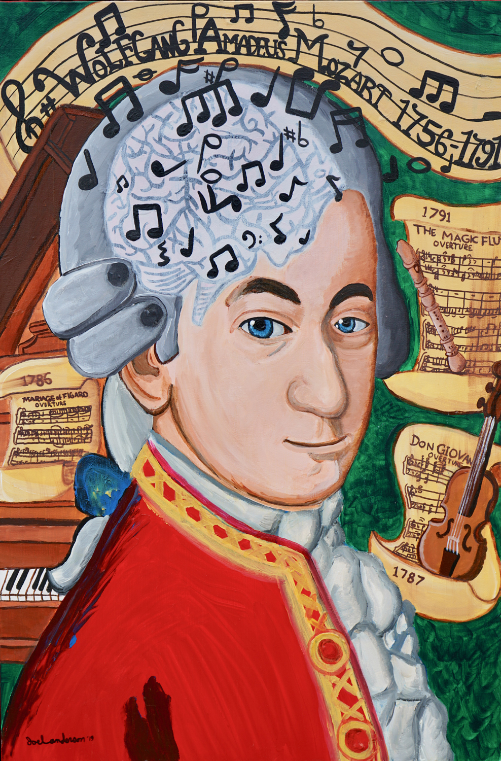 Joel Anderson, MozArt. Acrylic on canvas, 24" x 36".