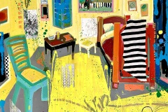 Ellen Dieter, The Yellow Room, 2025. Mixed media on canvas, 40" x 50”. $3600. Ellen Dieter, The Yellow Room, 2025. Mixed media on canvas, 40" x 50”. $3600.