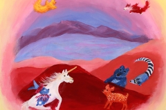 Therese Verner, The Reading Tree - Luna makes Wishes Come True!, 2024. Acrylic on canvas, 20" x 20”. $2095. Therese Verner, The Reading Tree - Luna makes Wishes Come True!, 2024. Acrylic on canvas, 20" x 20”. $2095.