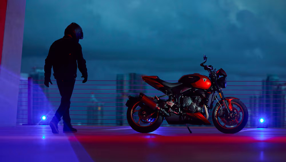 Modern Triumph motorcycles maintain an instantly recognizable, brooding, and minimalist stance, often featuring signature twin headlights that contribute to their unique and consistently evolving design identity. Modern Triumph motorcycles maintain an instantly recognizable, brooding, and minimalist stance, often featuring signature twin headlights that contribute to their unique and consistently evolving design identity.