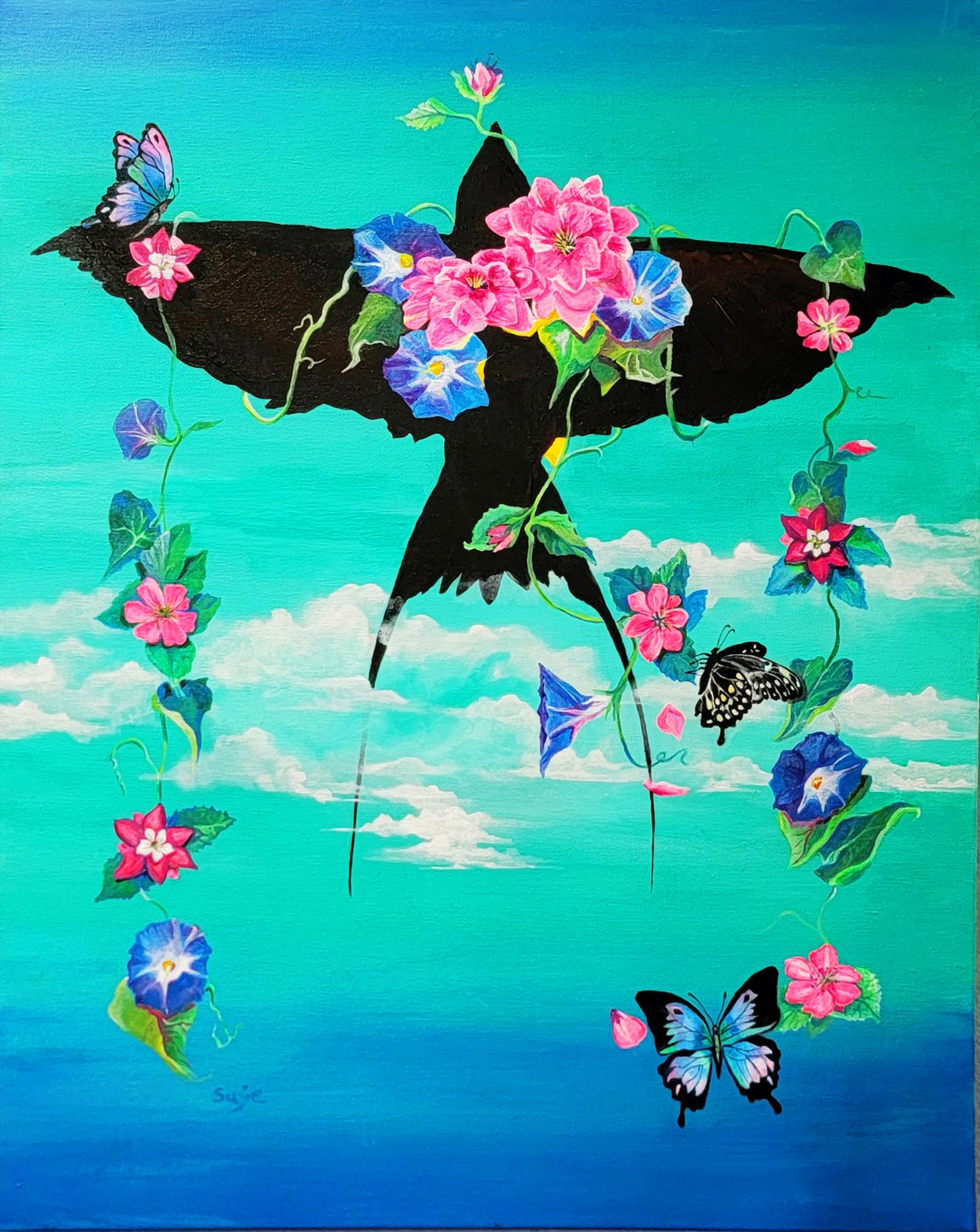 Suzie Concors, Swallow Tale. Acrylic, 24” x 30”. $600.