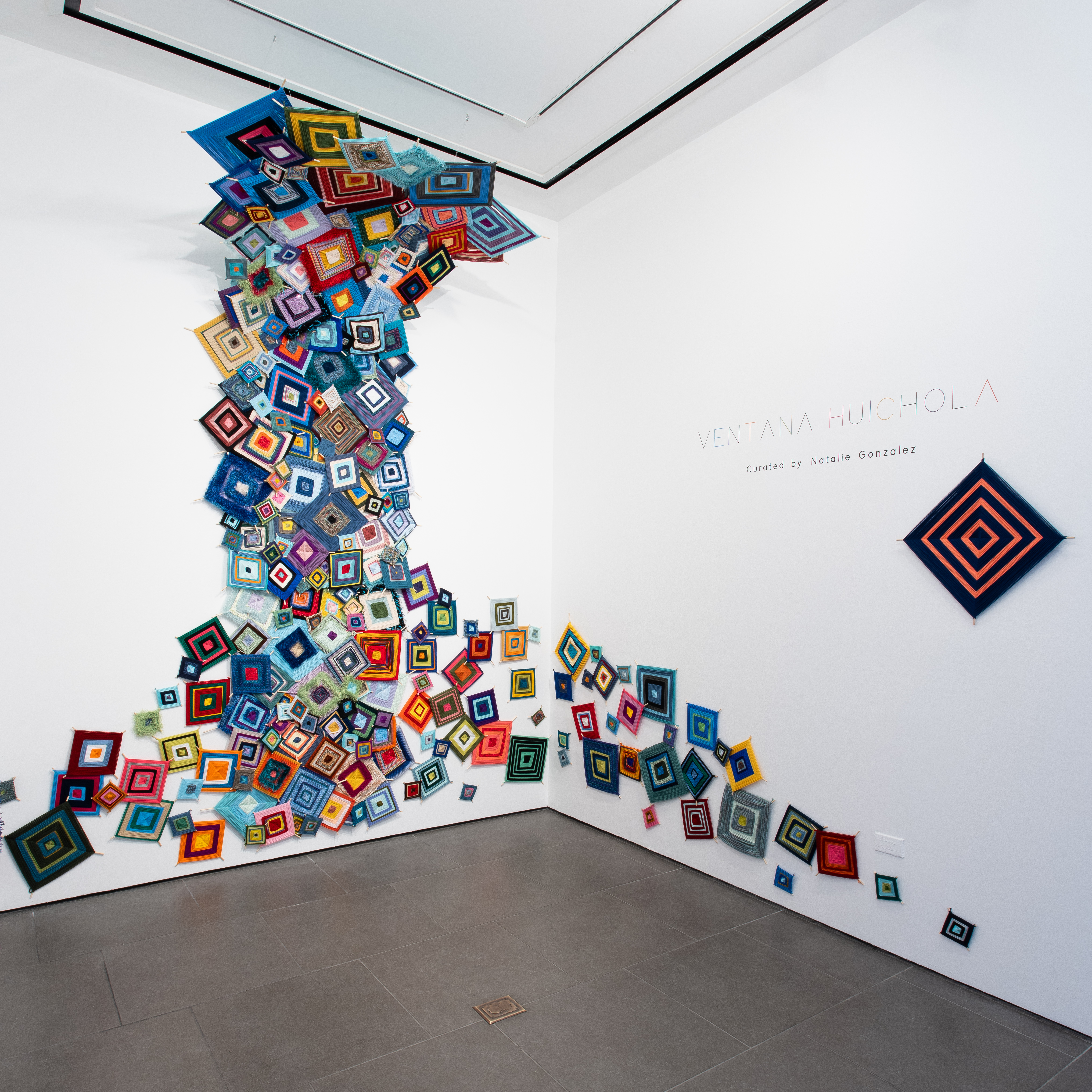 Natalie Gonzalez, The Wave, 2025. Donated Yarn, fabric, wooden sticks, and chicken wire. Natalie Gonzalez, The Wave, 2025. Donated Yarn, fabric, wooden sticks, and chicken wire.