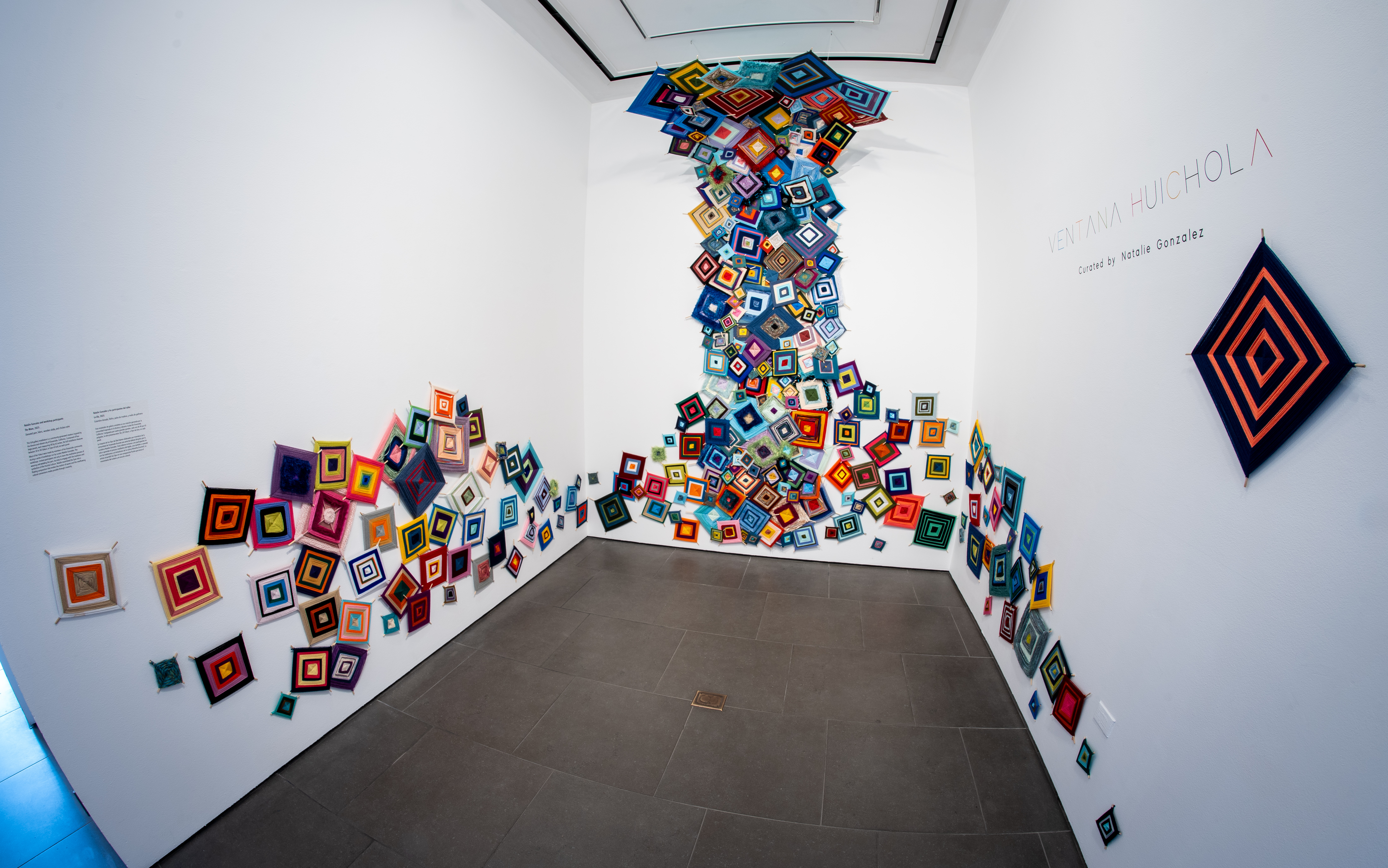 Natalie Gonzalez, The Wave, 2025. Donated Yarn, fabric, wooden sticks, and chicken wire. Natalie Gonzalez, The Wave, 2025. Donated Yarn, fabric, wooden sticks, and chicken wire.