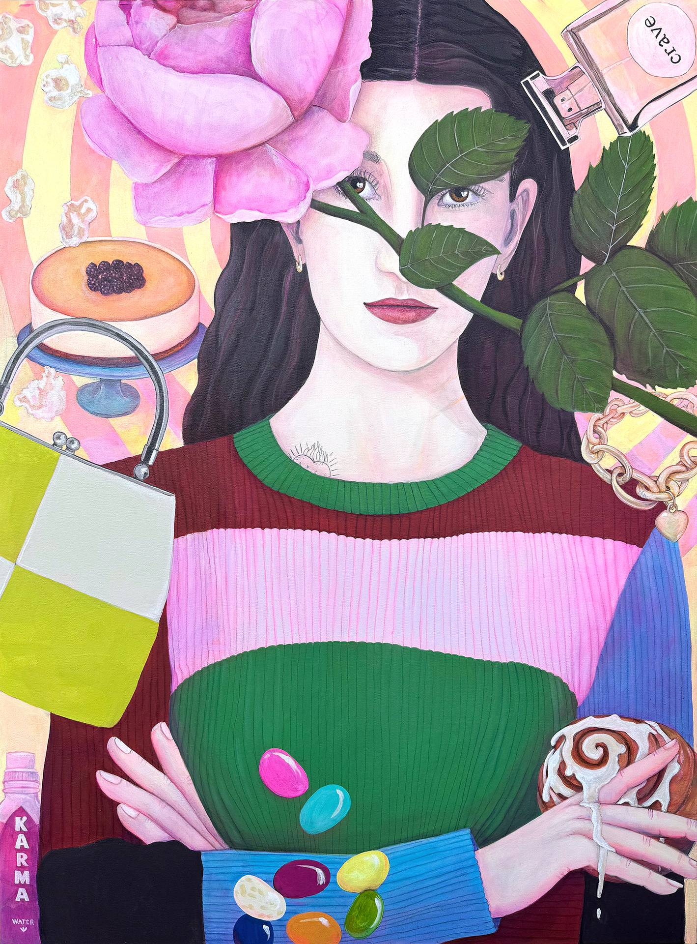 Denise Brook, Madonna of the Mall, 2025. Acrylic on Canvas, 48 x 36. $3400 Denise Brook, Madonna of the Mall, 2025. Acrylic on Canvas, 48 x 36. $3400