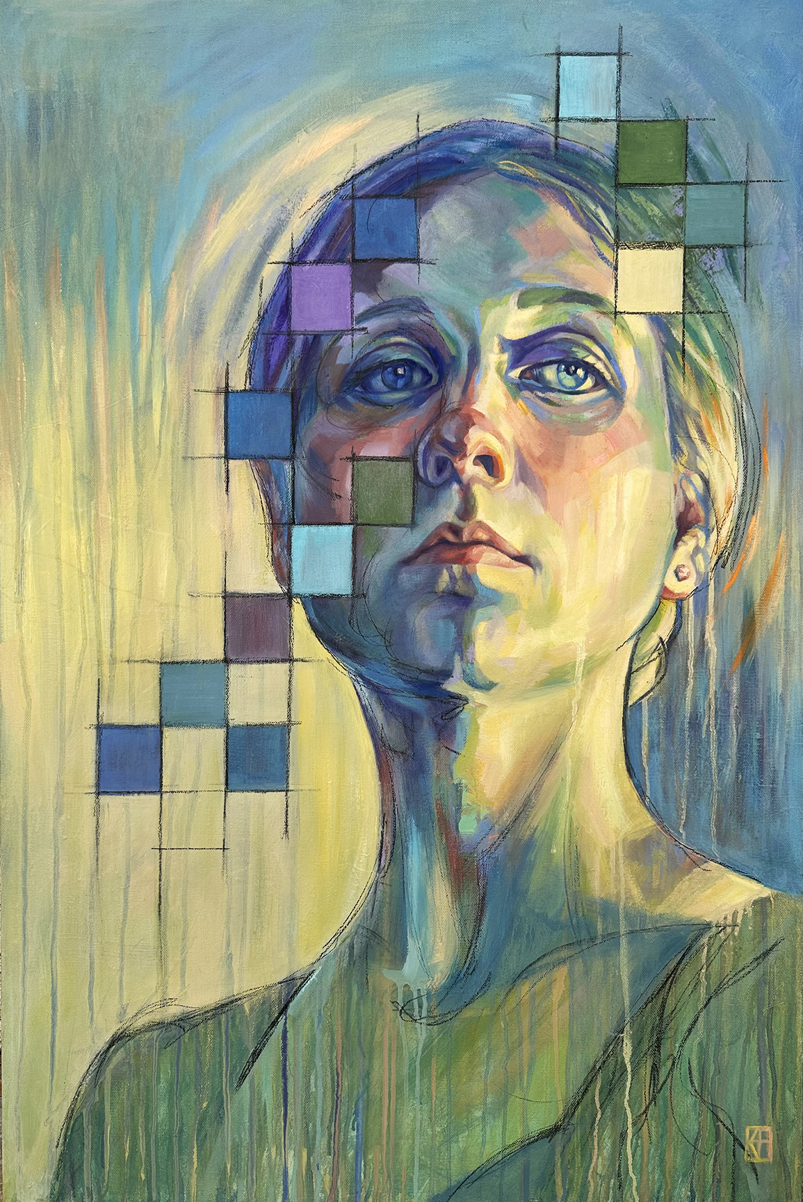 Karen Haub, Becoming, 2024. Mixed media, 36 x 24. $2500 Karen Haub, Becoming, 2024. Mixed media, 36 x 24. $2500