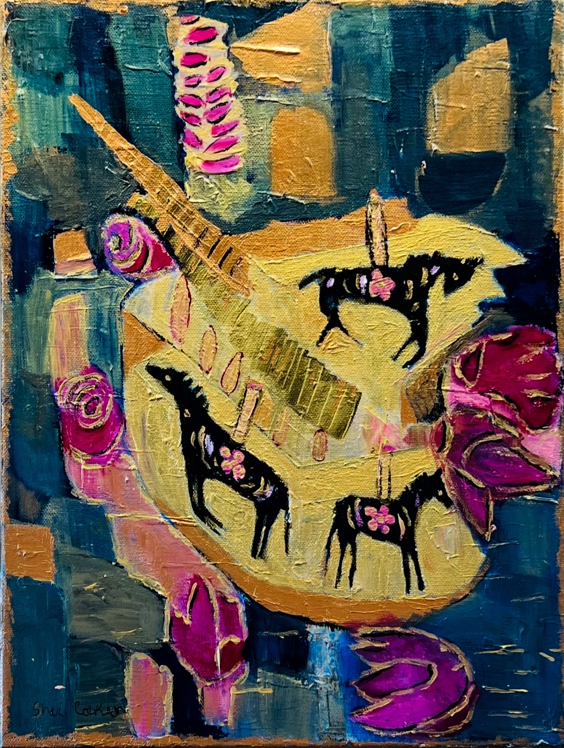 Shari Cookson, Carousel Horses, 2025. Acrylic on canvas, 16 x 12. $900 Shari Cookson, Carousel Horses, 2025. Acrylic on canvas, 16 x 12. $900