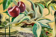 Yvette Gellis, Cherries, Currents, 2026.  Oil, 88” x 76”.