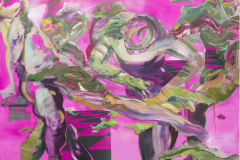 Yvette Gellis, Kudzu Ascension, Oil and acrylic with graphite, 7ft. x 7ft.Installed at LA Louver Gallery.