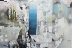 Yvette Gellis, Liminal Embrace, 2018. Oil and acrylic, 90 in x 72 in