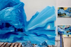 Yvette Gellis, The Voice of the Glacier. New work in progress, oil on plexiglas, 2026.